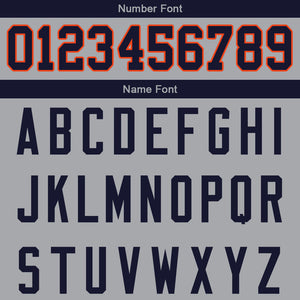 custom authentic gradient fashion football jersey gray-navy-orange