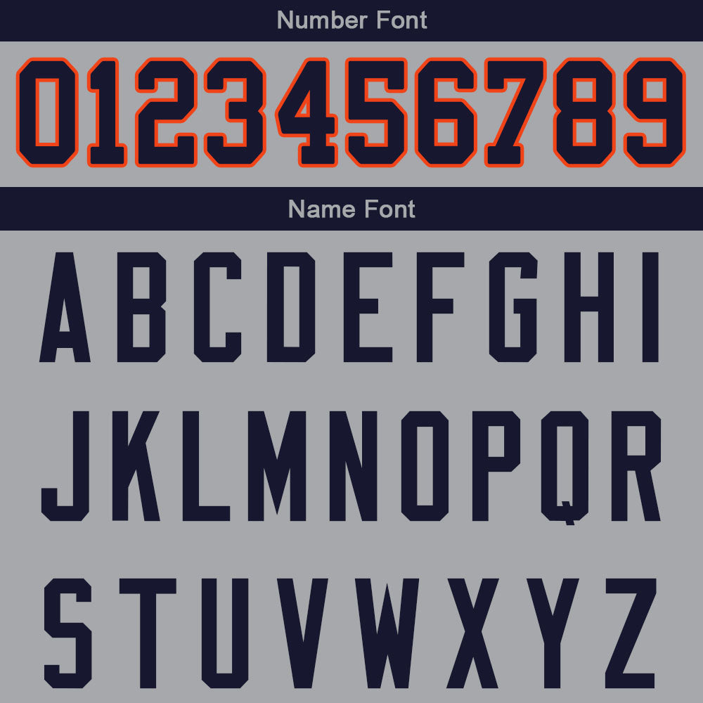 custom authentic gradient fashion football jersey gray-navy-orange