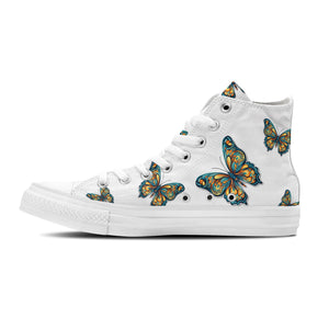 Graceful Soar: Zapatillas de lona de media caña adornadas con la elegancia de una mariposa para hombre y mujer: un paso caprichoso hacia el estilo y la comodidad