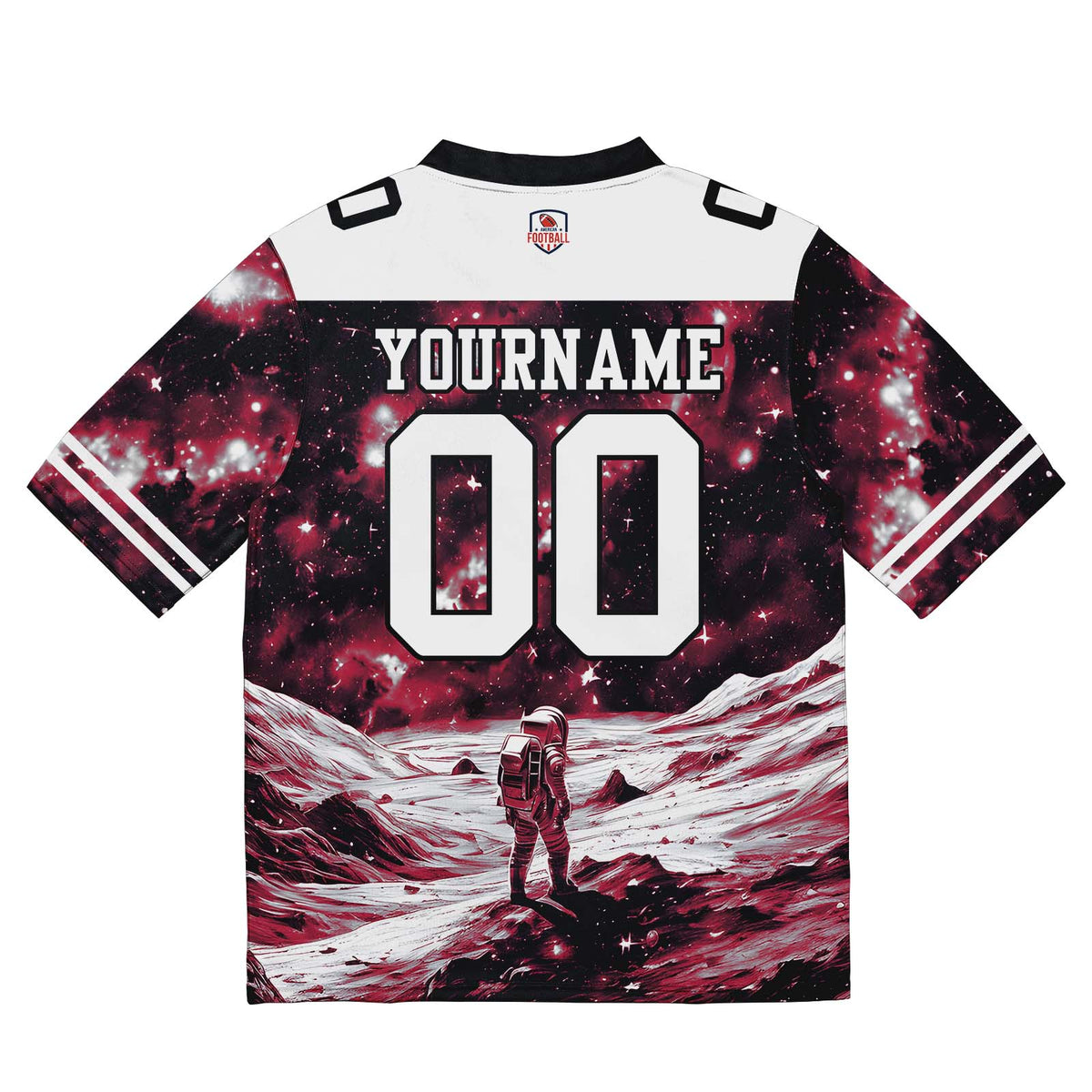 Camiseta de fútbol personalizada con nombre y número del equipo impresos y bordados-color negro y rojo