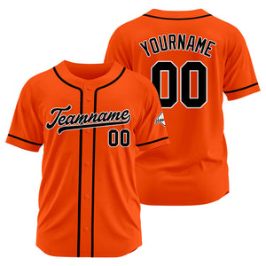 Camiseta de béisbol personalizada con diseño bordado & estilo hip hop & color naranja y negro