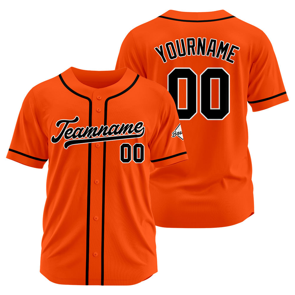 Camiseta de béisbol personalizada con diseño bordado & estilo hip hop & color naranja y negro