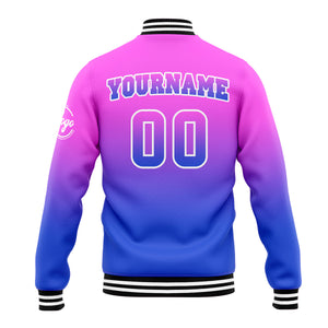 Chaqueta universitaria personalizada estilo Letterman para hombres-mujeres y jóvenes-color rosa y azul