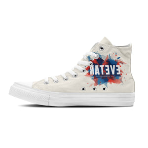 Resalta tu estilo con zapatillas de lona de media caña con estampado de grafiti para hombre y mujer