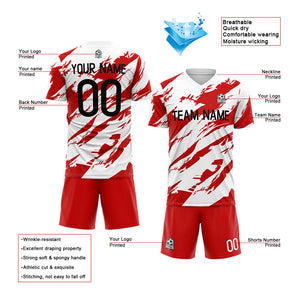 custom soccer uniform jersey kids adults personalized set jersey shirt red