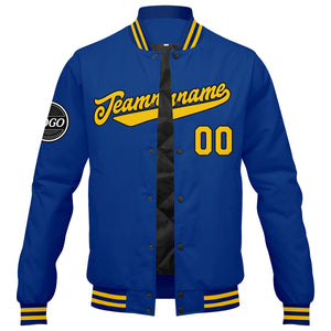 Chaqueta universitaria personalizada estilo Letterman para hombres-mujeres y jóvenes-color amarillo real