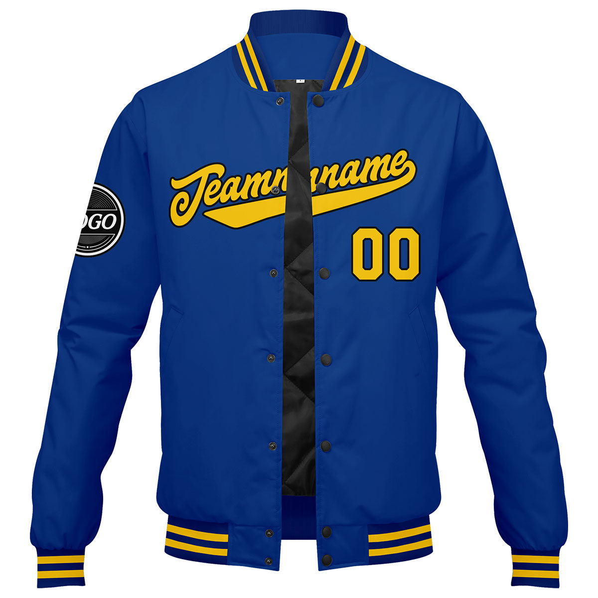 Chaqueta universitaria personalizada estilo Letterman para hombres-mujeres y jóvenes-color amarillo real