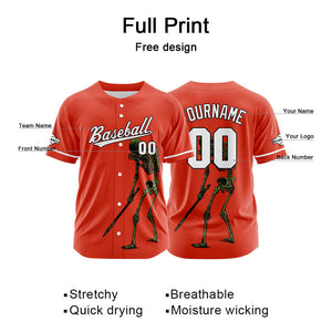 Camiseta de béisbol personalizada para hombres mujeres ni?os y jóvenes equipos bordada y estampada en color naranja