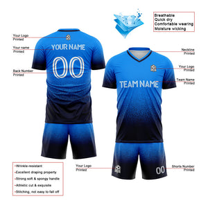 custom soccer uniform jersey kids adults personalized set jersey shirt blue