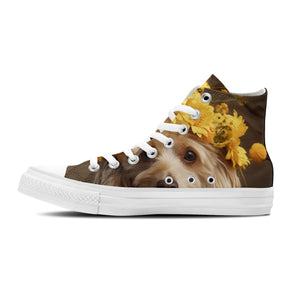 Whiskers Wonderland: Adéntrate en la ternura unisex con nuestras adorables zapatillas de lona de corte medio-con divertidos diseños de gatitos para hombres y mujeres