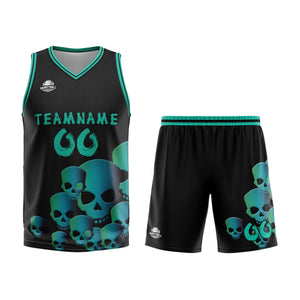 Uniforme de baloncesto personalizado en color verde fluido con tu logotipo-nombre y número impresos