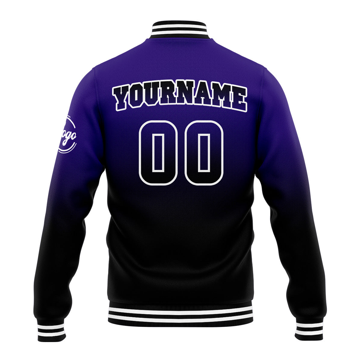 Chaqueta universitaria personalizada estilo Letterman para hombres-mujeres y jóvenes-color morado y negro