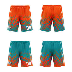 Traje de baloncesto reversible personalizado en naranja-cian y blanco para adultos y niños