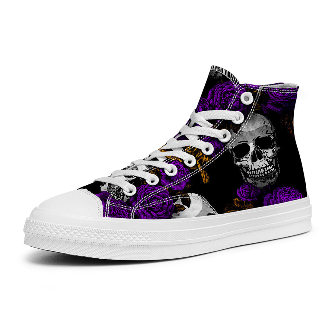 Resalta tu estilo con las zapatillas de lona de caña media Skeleton para hombre y mujer