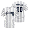 Camiseta de béisbol personalizada con diseño bordado & estilo hip hop & color blanco y azul marino