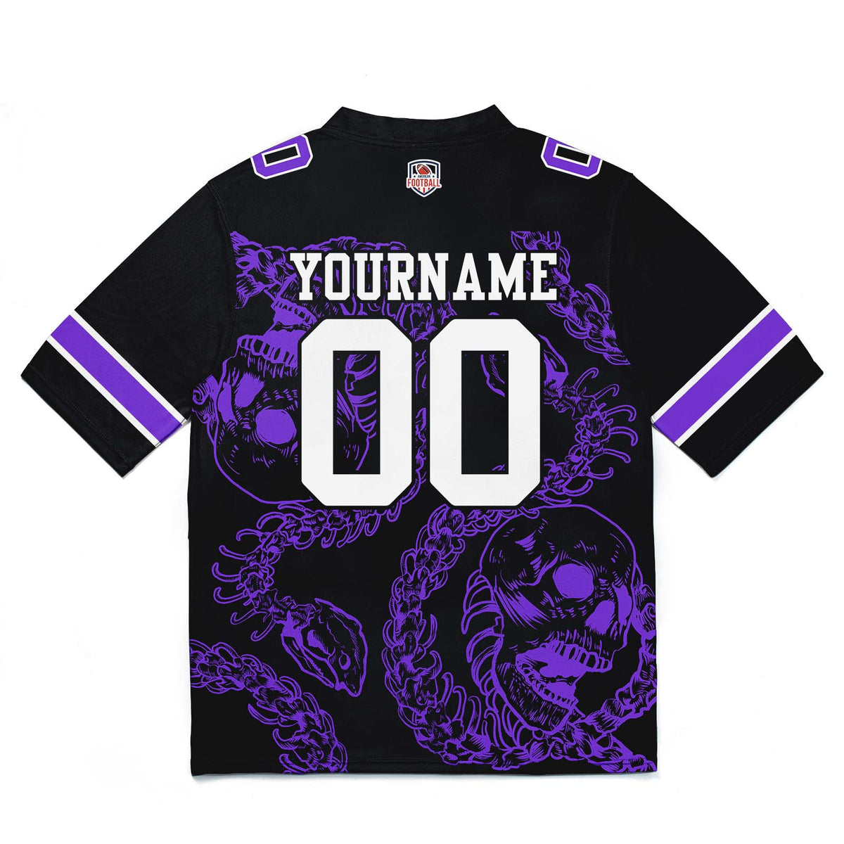 Camiseta de fútbol personalizada con nombre y número del equipo bordados y estampados-color morado hueso