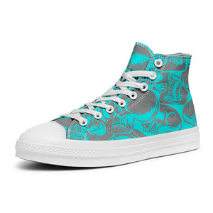 Resalta tu estilo con las zapatillas de lona de caña media Skeleton para hombre y mujer