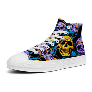 Resalta tu estilo con las zapatillas de lona de caña media Skeleton para hombre y mujer