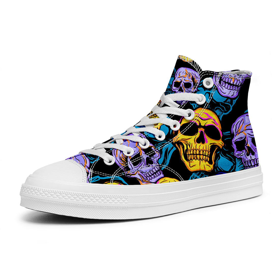 Resalta tu estilo con las zapatillas de lona de caña media Skeleton para hombre y mujer