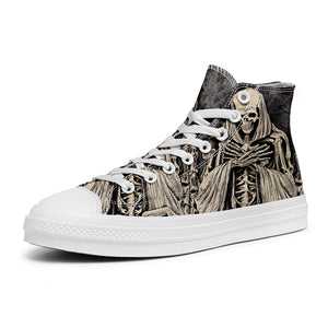 Resalta tu estilo con las zapatillas de lona de caña media Skeleton para hombre y mujer