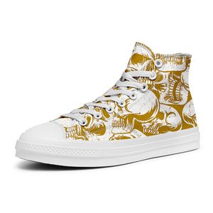 Resalta tu estilo con las zapatillas de lona de caña media Skeleton para hombre y mujer