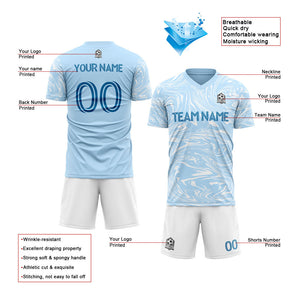 custom soccer uniform jersey kids adults personalized set jersey shirt light blue