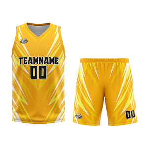 Uniforme de baloncesto personalizado con triángulo naranja y camiseta estampada con tu logotipo-nombre y número