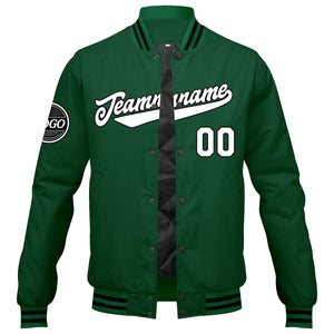 Chaqueta universitaria personalizada estilo Letterman para hombres & mujeres y jóvenes Gr眉n Schwarz Wei脽