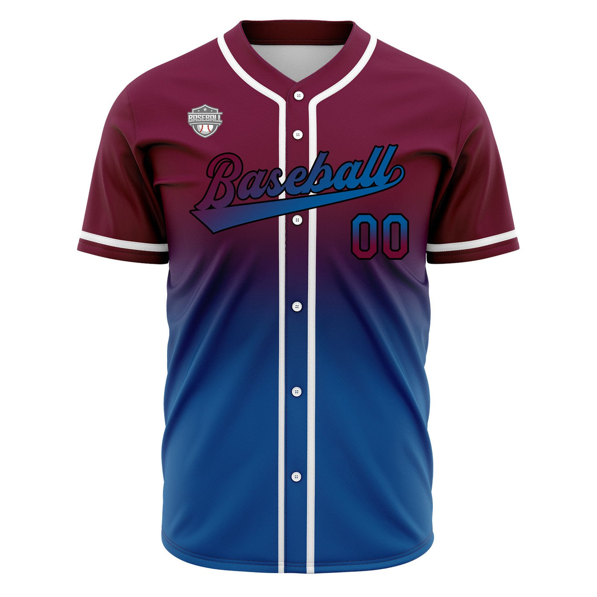 Camisetas de béisbol personalizadas con degradado nombre número y logotipo