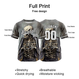 Camiseta de béisbol personalizada para hombres mujeres ni?os y jóvenes con bordados e impresión en gris y verde