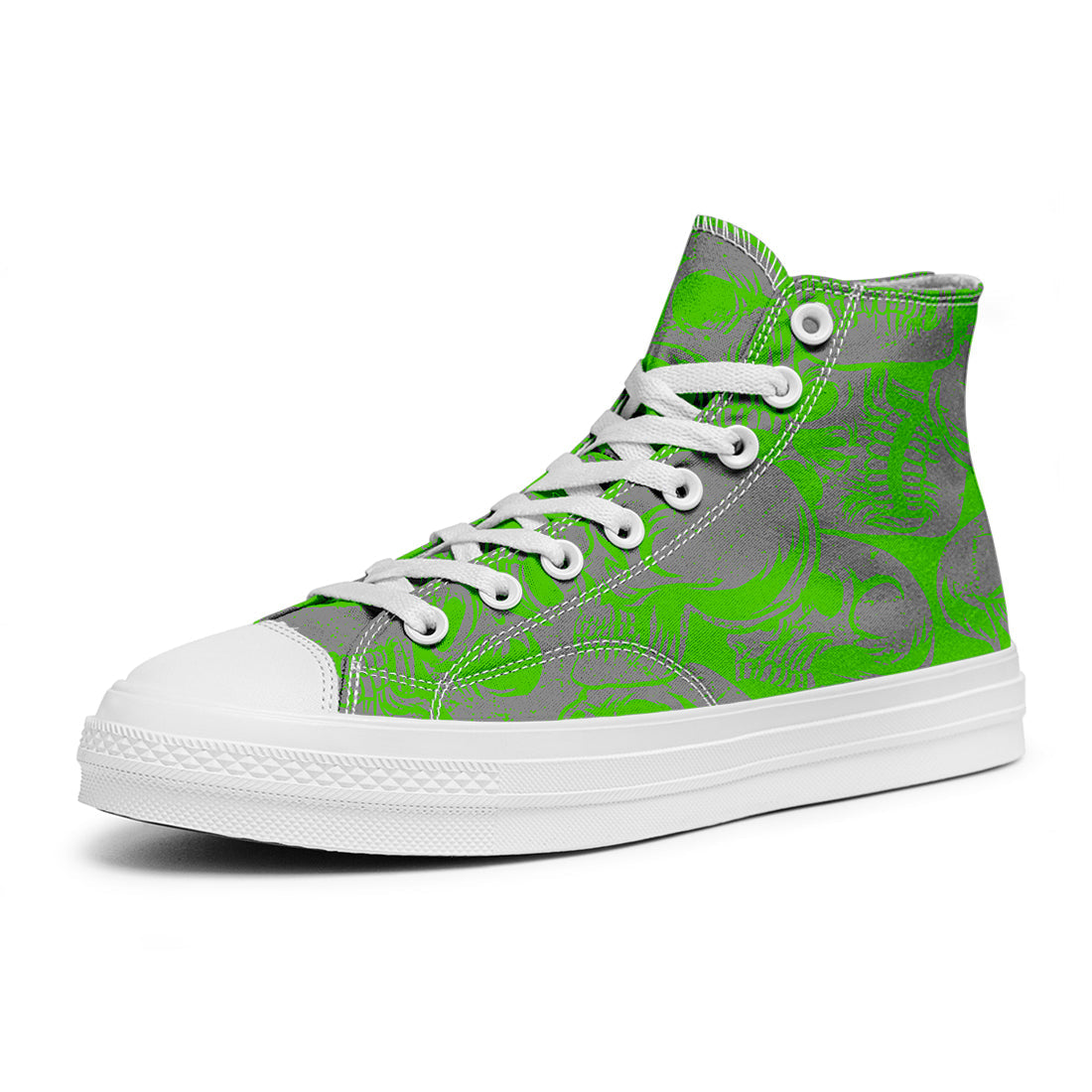 Resalta tu estilo con las zapatillas de lona de caña media Skeleton para hombre y mujer