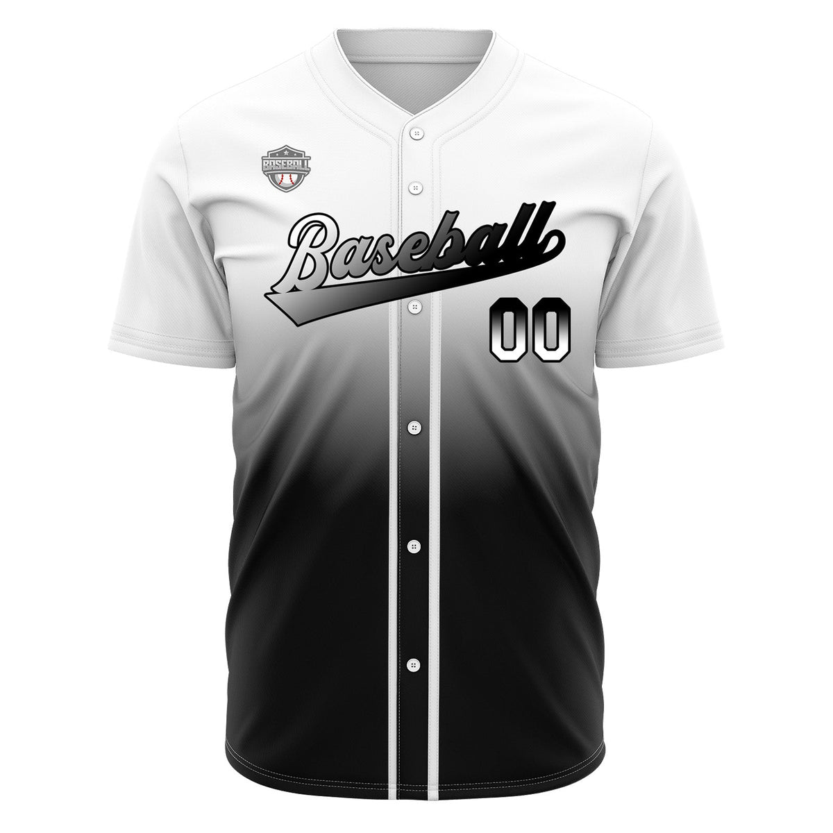 Camisetas de béisbol personalizadas con degradado nombre número y logotipo