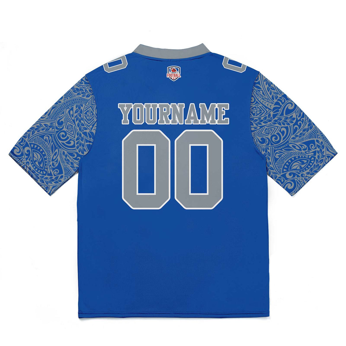 Camiseta de fútbol personalizada con nombre y número del equipo impresos y bordados-color azul