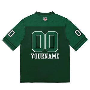 Camiseta de fútbol personalizada con nombre y número del equipo impresos y bordados-color verde