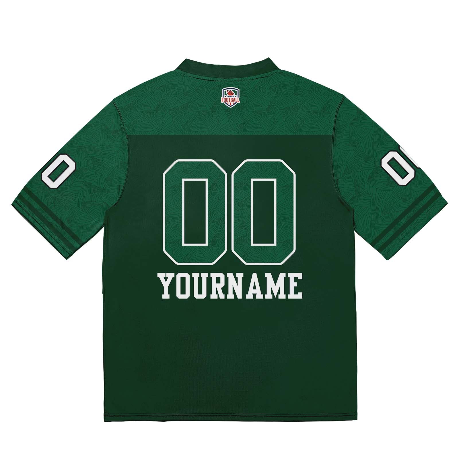 Camiseta de fútbol personalizada con nombre y número del equipo impresos y bordados-color verde