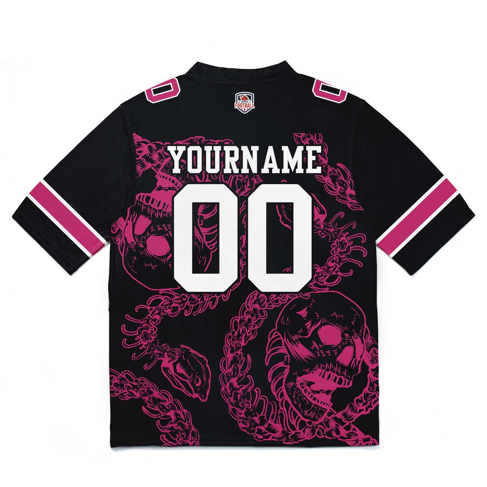 Camiseta de fútbol personalizada con nombre y número del equipo impresos y bordados-marca Bones-Rose