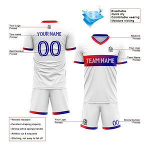 custom soccer uniform jersey kids adults personalized set jersey shirt white