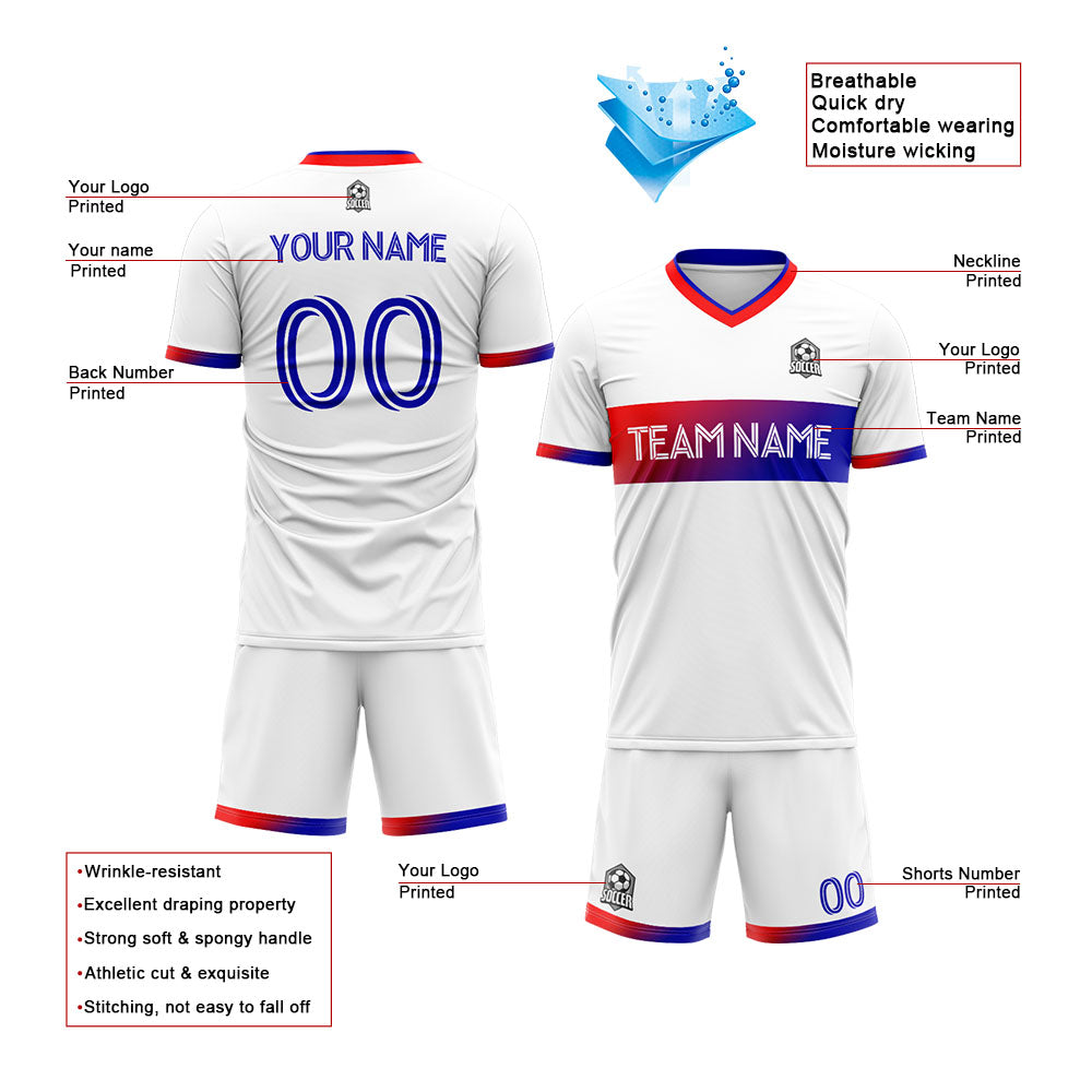 custom soccer uniform jersey kids adults personalized set jersey shirt white
