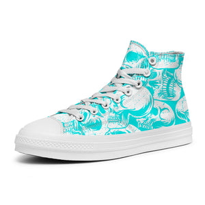 Resalta tu estilo con las zapatillas de lona de caña media Skeleton para hombre y mujer