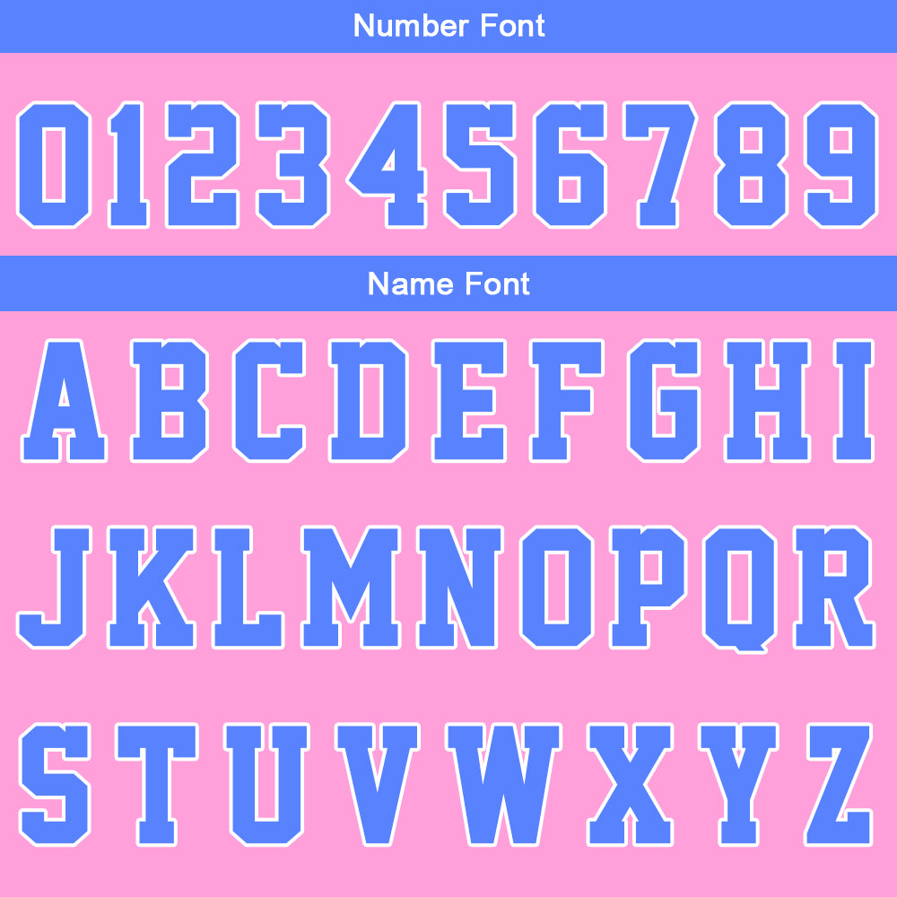 Uniforme de baloncesto personalizado azul y rosa con tu logotipo-nombre y número impresos