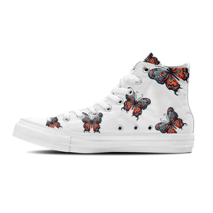 Graceful Soar: Zapatillas de lona de media caña adornadas con la elegancia de una mariposa para hombre y mujer: un paso caprichoso hacia el estilo y la comodidad