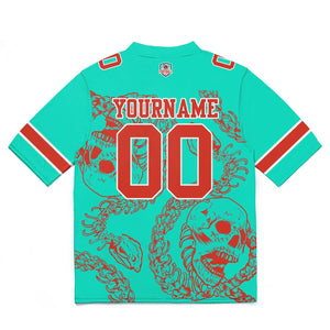Camiseta de fútbol personalizada con nombre y número del equipo bordados y estampados-color azul marino