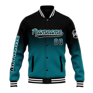 Chaqueta universitaria personalizada estilo Letterman para hombres-mujeres y jóvenes-color negro y verde