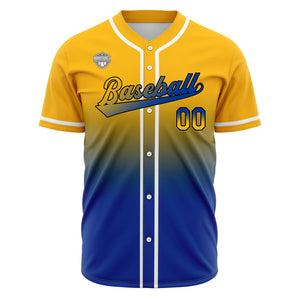 Camisetas de béisbol personalizadas con degradado nombre número y logotipo