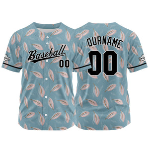 Camiseta de béisbol con dise?o personalizado estampado completo gris y azul