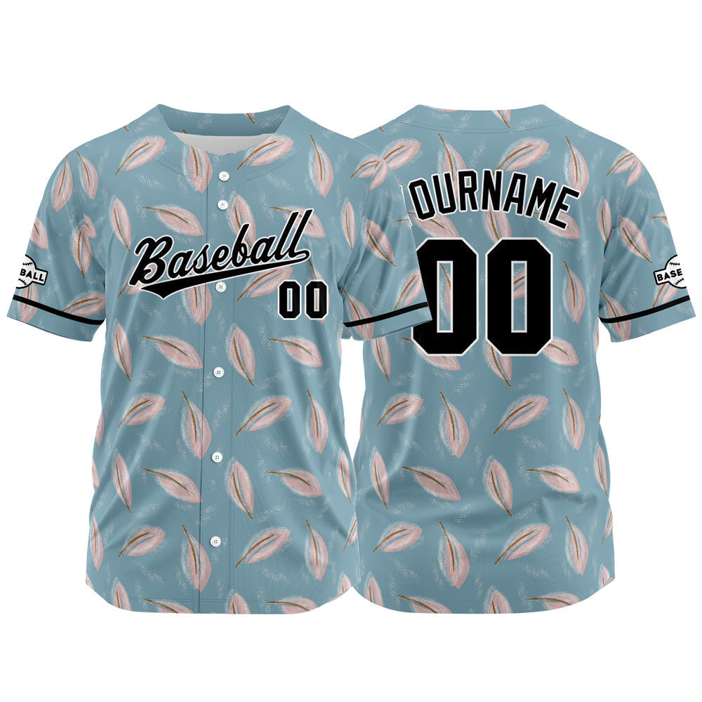 Camiseta de béisbol con dise?o personalizado estampado completo gris y azul