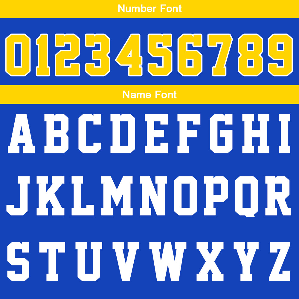 Uniforme de baloncesto personalizado color amarillo real con tu logotipo-nombre y número impresos