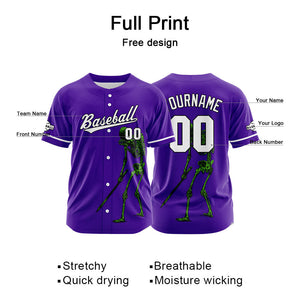 Camiseta de béisbol personalizada para hombres mujeres ni?os y jóvenes con bordados y estampados en color morado