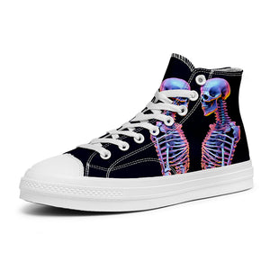Resalta tu estilo con las zapatillas de lona de caña media Skeleton para hombre y mujer