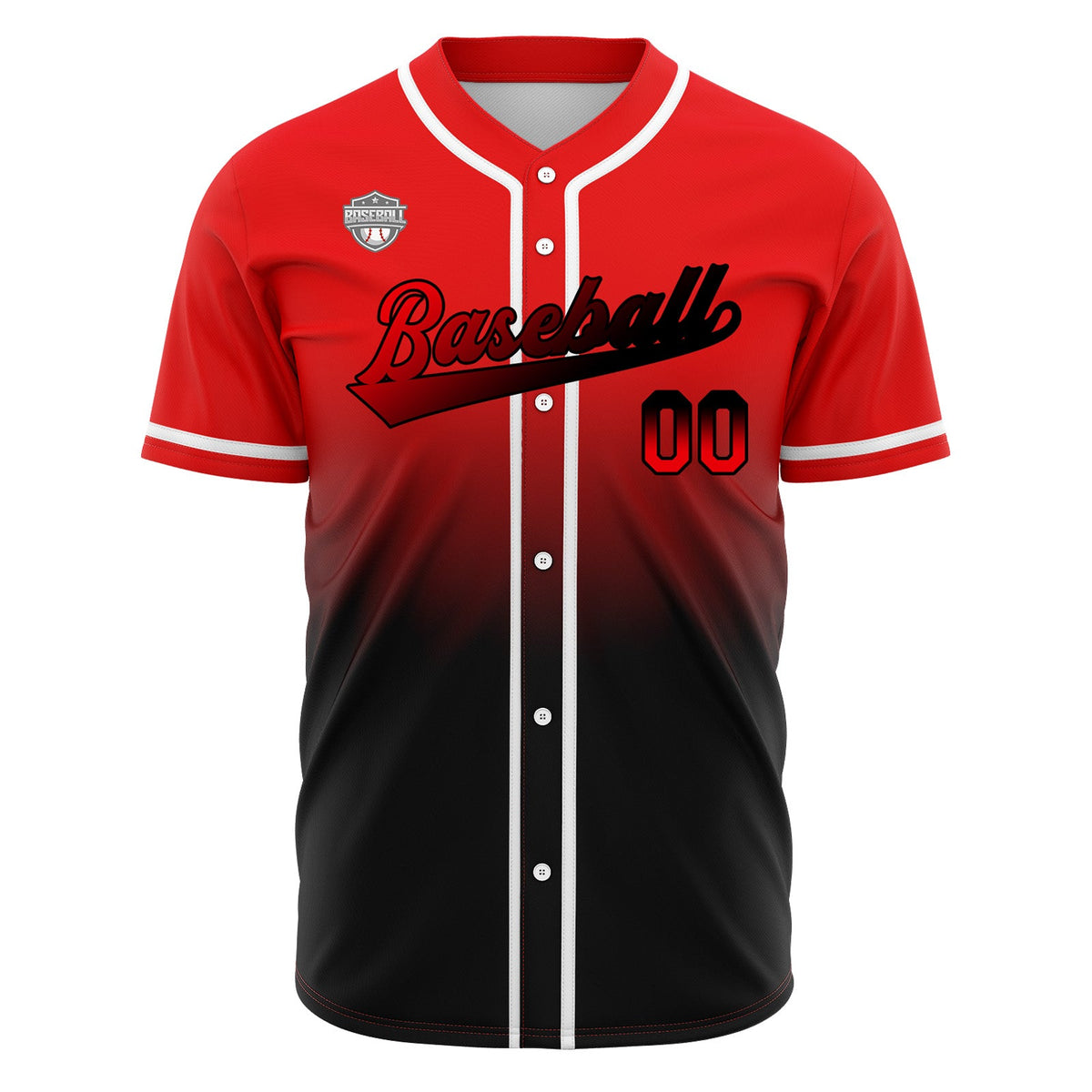 Camisetas de béisbol personalizadas con degradado nombre número y logotipo